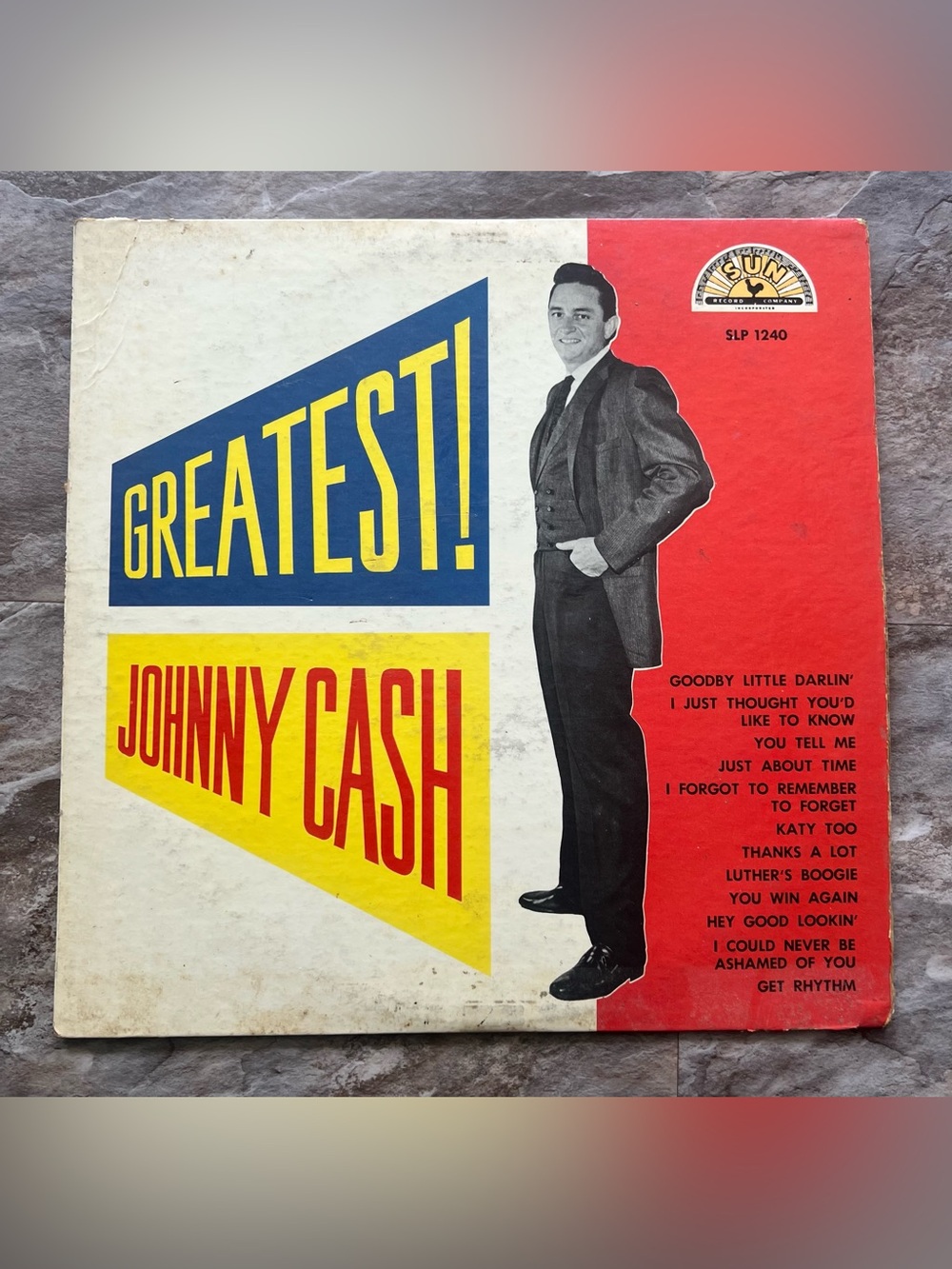 GREATEST JOHNNY CASH-SUN RECORD-SLP 1240-Vintage Vinyl LP. EX COND